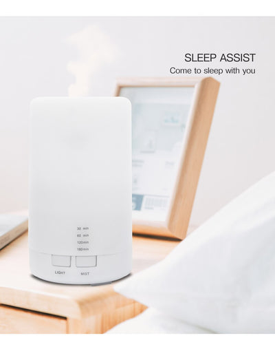 Colorful silent USB mini ultrasonic aromatherapy machine with blue, green, purple, and red light options and timer settings. - Image 14