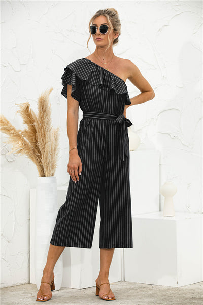 Jumpsuit de Verano para Mujer con Hombro Descubierto y Volantes a Rayas - Image 21