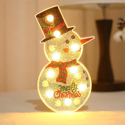 Lámpara LED Decorativa Navideña - Muñeco de Nieve y Árbol DIY - Image 8