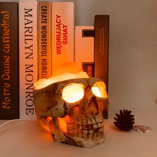 Lámpara de Sal del Himalaya Calavera USB Regulable con Luz Nocturna - Image 6