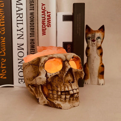 Lámpara de Sal del Himalaya Calavera USB Regulable con Luz Nocturna - Image 7