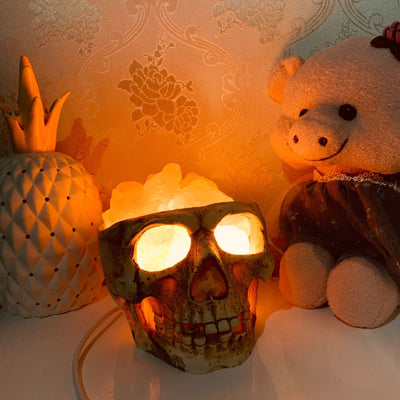 Lámpara de Sal del Himalaya Calavera USB Regulable con Luz Nocturna - Image 10