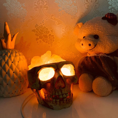 Lámpara de Sal del Himalaya Calavera USB Regulable con Luz Nocturna - Image 11