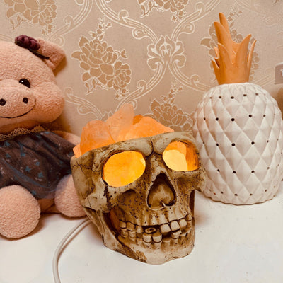 Lámpara de Sal del Himalaya Calavera USB Regulable con Luz Nocturna - Image 13