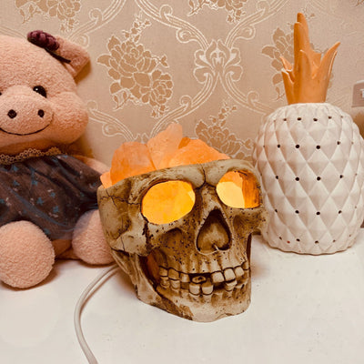 Lámpara de Sal del Himalaya Calavera USB Regulable con Luz Nocturna - Image 14