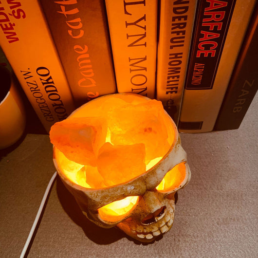 Lámpara de Sal del Himalaya Calavera USB Regulable con Luz Nocturna - Image 18