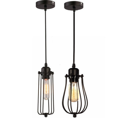 Lámpara Colgante Industrial Jaula de Hierro Forjado - Estilo Retro Rústico - Image 11