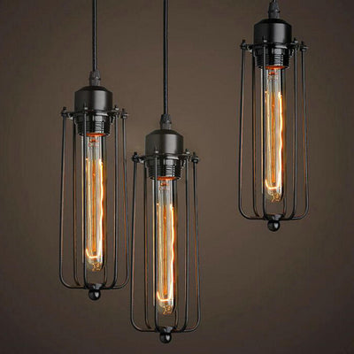 Lámpara Colgante Industrial Jaula de Hierro Forjado - Estilo Retro Rústico - Image 12