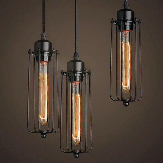 Lámpara Colgante Industrial Jaula de Hierro Forjado - Estilo Retro Rústico - Image 12