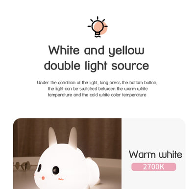 Luz Nocturna Conejo Adorable de Silicona - Image 13