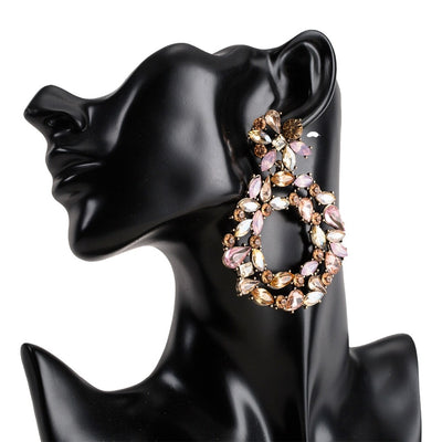 Aretes de Diamante de Cristal Multicolor con Borlas Retro Exagerados - Image 16