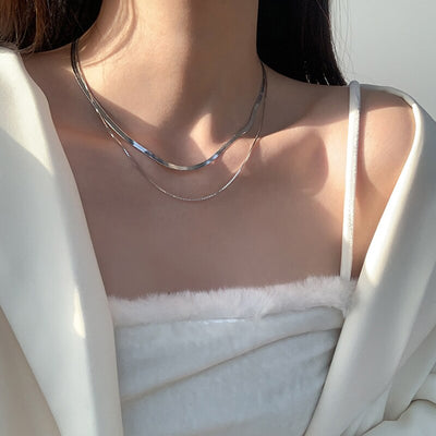 Collar Doble de Plata 925 Estilo Serpiente Retro-Urbano - Image 10