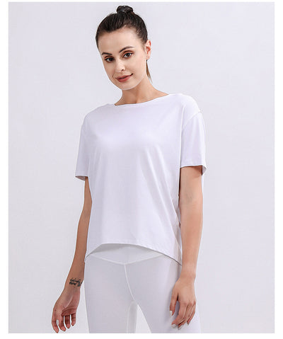 Blusa Deportiva Suelta Manga Corta Talla Grande para Yoga y Entrenamiento - Image 7