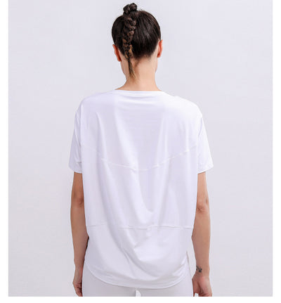 Blusa Deportiva Suelta Manga Corta Talla Grande para Yoga y Entrenamiento - Image 8