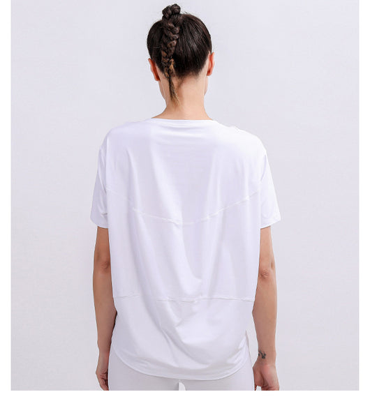 Blusa Deportiva Suelta Manga Corta Talla Grande para Yoga y Entrenamiento - Image 8