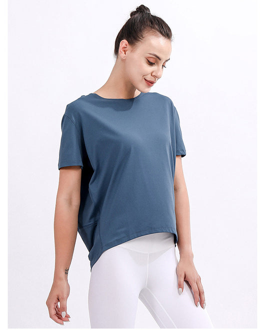 Blusa Deportiva Suelta Manga Corta Talla Grande para Yoga y Entrenamiento - Image 9
