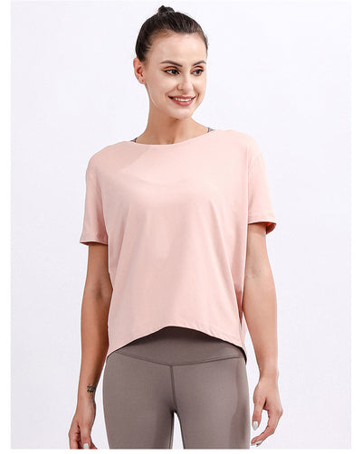 Blusa Deportiva Suelta Manga Corta Talla Grande para Yoga y Entrenamiento - Image 11