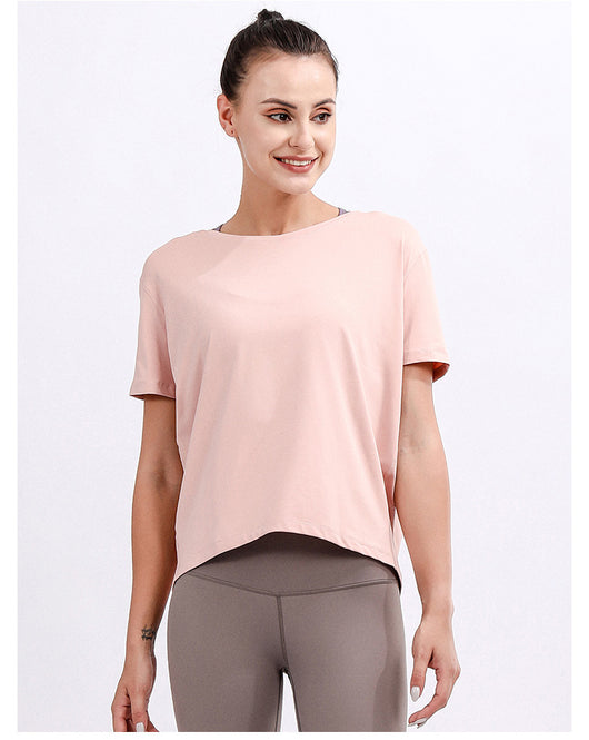 Blusa Deportiva Suelta Manga Corta Talla Grande para Yoga y Entrenamiento - Image 11