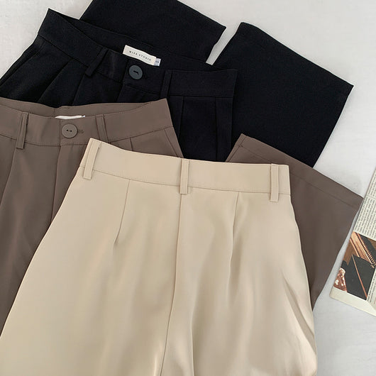 Pantalón Ancho Cintura Alta Beige Verano Casual Holgado - Image 14