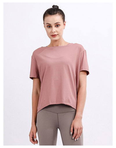 Blusa Deportiva Suelta Manga Corta Talla Grande para Yoga y Entrenamiento - Image 13