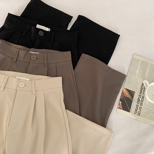 Pantalón Ancho Cintura Alta Beige Verano Casual Holgado - Image 16