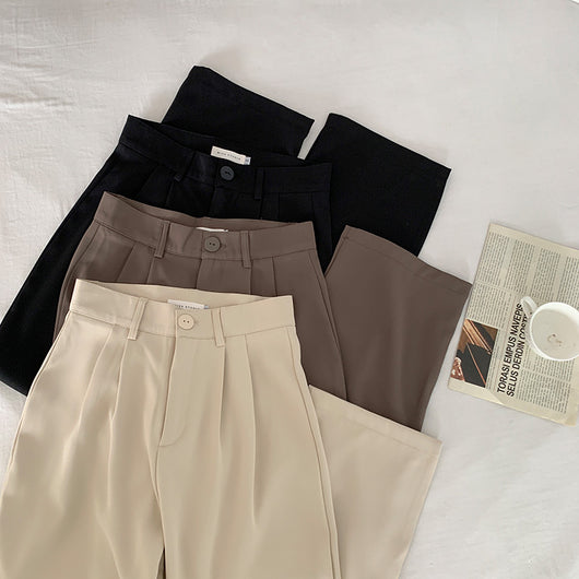 Pantalón Ancho Cintura Alta Beige Verano Casual Holgado - Image 17