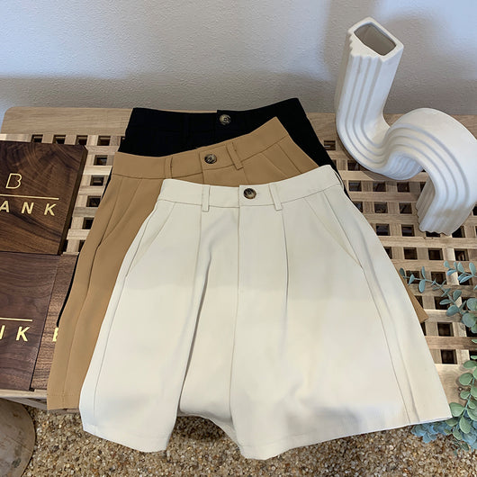 Pantalón Ancho Cintura Alta Beige Verano Casual Holgado - Image 31