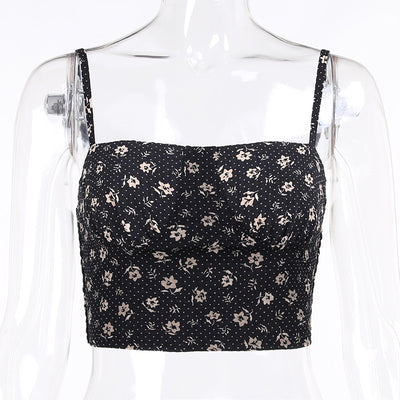 Top Halter Floral Ajustado con Tirantes Finos para Mujer - Image 17