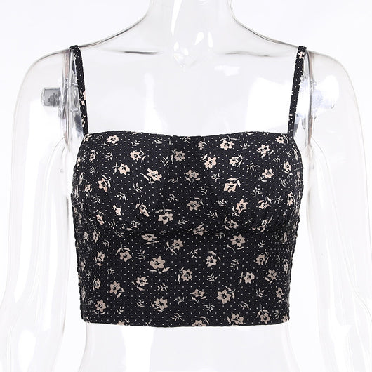Top Halter Floral Ajustado con Tirantes Finos para Mujer - Image 17