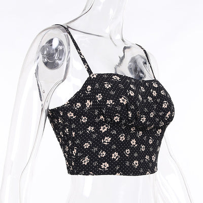 Top Halter Floral Ajustado con Tirantes Finos para Mujer - Image 18