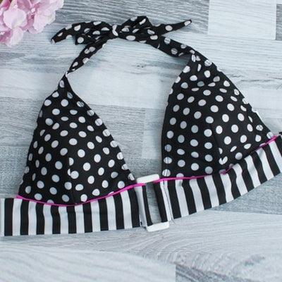 Bikini Retro de Lunares con Cuello Halter - Image 11