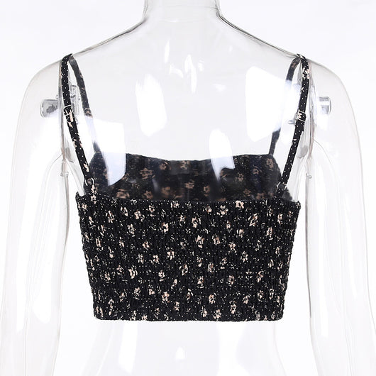 Top Halter Floral Ajustado con Tirantes Finos para Mujer - Image 19