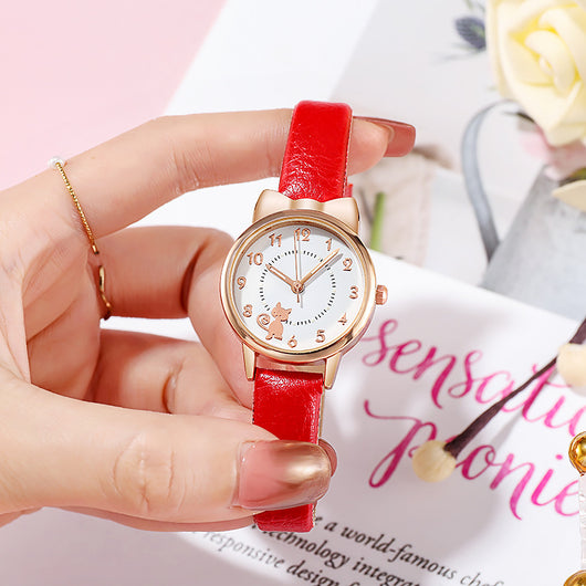 Reloj de Gato Kawaii Luminoso para Estudiantes - Diseño Viral con Correa de Malla - Image 10