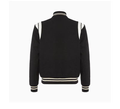 Chaqueta Aviador Lana Primavera Otoño Contraste Negro Blanco - Image 10