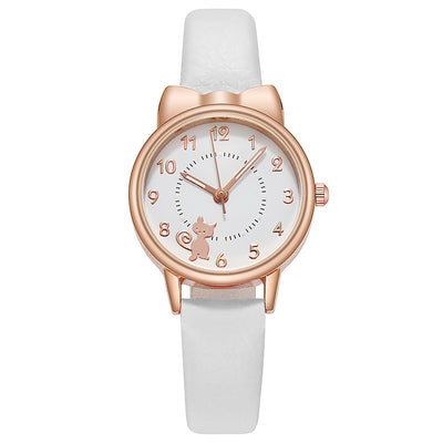 Reloj de Gato Kawaii Luminoso para Estudiantes - Diseño Viral con Correa de Malla - Image 13