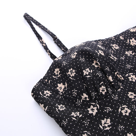Top Halter Floral Ajustado con Tirantes Finos para Mujer - Image 21