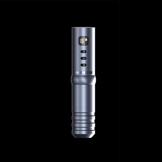 Black wireless tattoo pen with a digital display showing '8' and a battery icon, plus control buttons. - Image 7