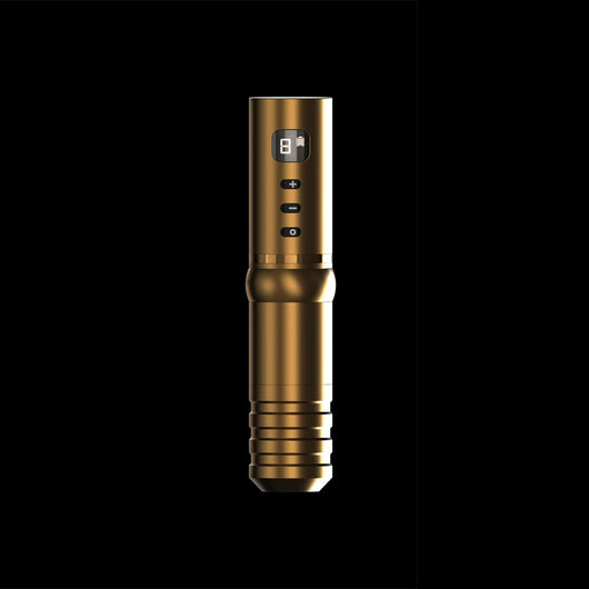 Black wireless tattoo pen with a digital display showing '8' and a battery icon, plus control buttons. - Image 9