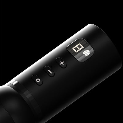 Black wireless tattoo pen with a digital display showing '8' and a battery icon, plus control buttons. - Image 17
