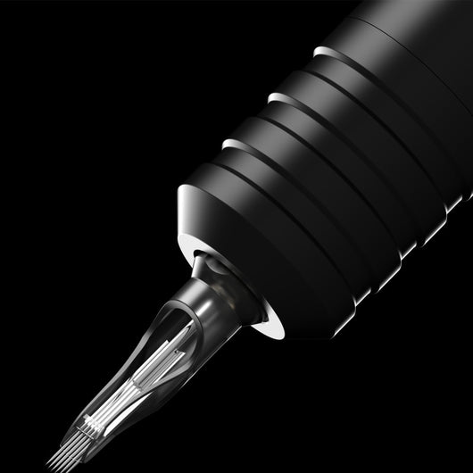 Black wireless tattoo pen with a digital display showing '8' and a battery icon, plus control buttons. - Image 19