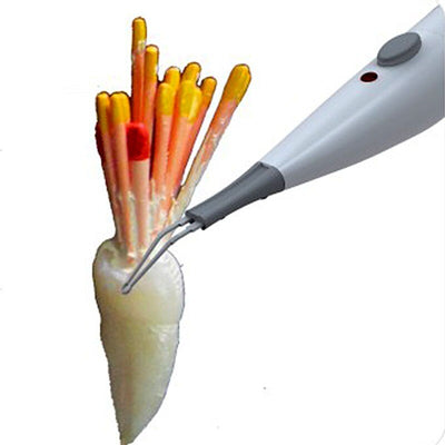AZDENT A-Blade dental gutta percha cutter set with white charging base, handheld pen, and four replacement tips. - Image 13