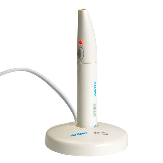 AZDENT A-Blade dental gutta percha cutter set with white charging base, handheld pen, and four replacement tips. - Image 14
