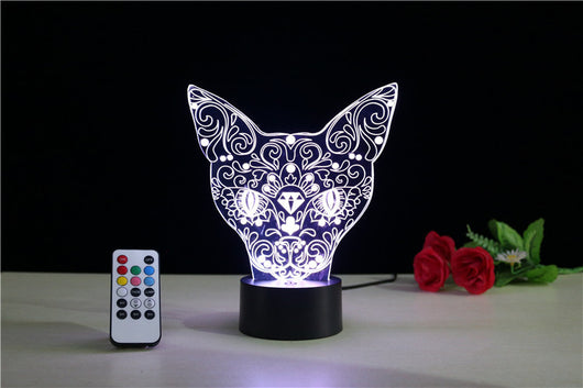 Lámpara Nocturna LED 3D Gato Multicolor con Cambio de Colores - Image 5