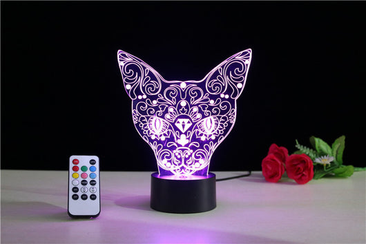 Lámpara Nocturna LED 3D Gato Multicolor con Cambio de Colores - Image 7