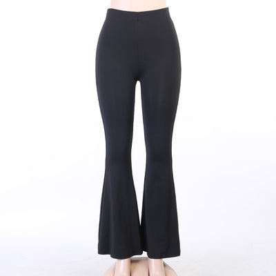 Pantalones Flare Negro de Talle Alto Ajustado Casual - Image 15