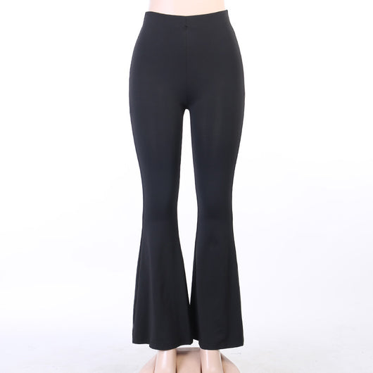 Pantalones Flare Negro de Talle Alto Ajustado Casual - Image 15