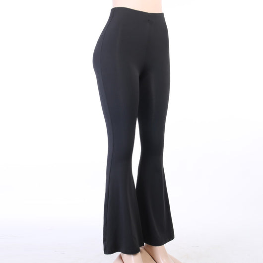 Pantalones Flare Negro de Talle Alto Ajustado Casual - Image 16