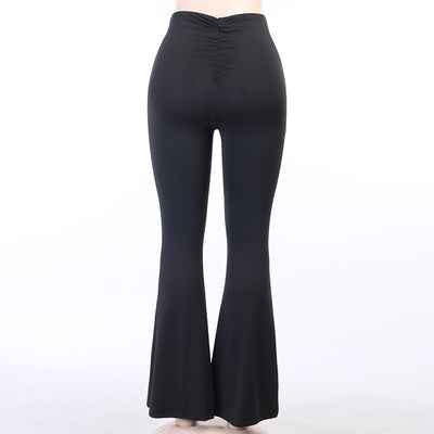 Pantalones Flare Negro de Talle Alto Ajustado Casual - Image 17