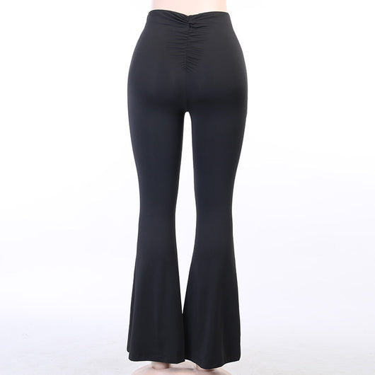 Pantalones Flare Negro de Talle Alto Ajustado Casual - Image 17
