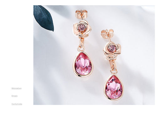 Aretes de Rosa Europeos y Americanos - Diseño Minimalista y Elegante - Image 12